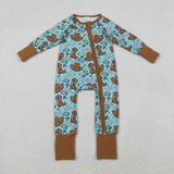 LR2517 Cowboy Howdy Hats Baby Footie Sleepers