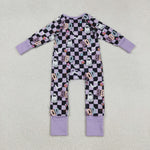 LR2541 Halloween Ghost BOO Purple Baby Sleepers