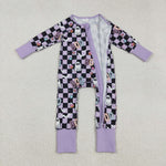 LR2541 Halloween Ghost BOO Purple Baby Sleepers