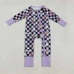 LR2541 Halloween Ghost BOO Purple Baby Sleepers