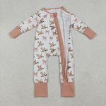 LR2545 Mallard Ducks Bows Baby Footie Sleepers