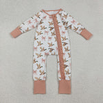 LR2545 Mallard Ducks Bows Baby Footie Sleepers