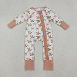 LR2545 Mallard Ducks Bows Baby Footie Sleepers