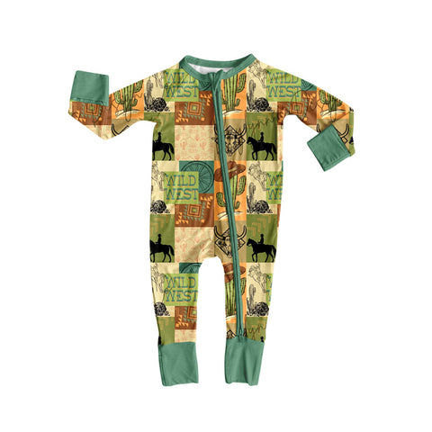Preorder MOQ 5 pcs LR2549 Wild West Cowboy Baby Sleepers
