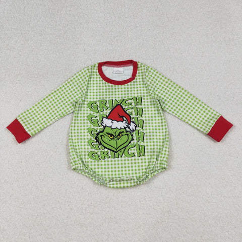 LR2555 Christmas Green Animals Red Baby Boys Romper