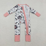 LR2571 Happy New Year Pink Baby Footie Sleepers