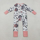LR2571 Happy New Year Pink Baby Footie Sleepers