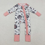 LR2571 Happy New Year Pink Baby Footie Sleepers