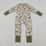 LR2578 Hunting Camo Green Baby Footie Sleepers
