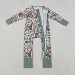 LR2582 Hunting Camo Deer Elk Baby Footie Sleepers