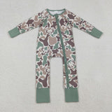 LR2582 Hunting Camo Deer Elk Baby Footie Sleepers