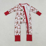 LR2584 Christmas Cowboy Hat Boots Baby Footie Sleepers