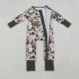LR2590 Hunting Camo Elk Baby Footie Sleepers