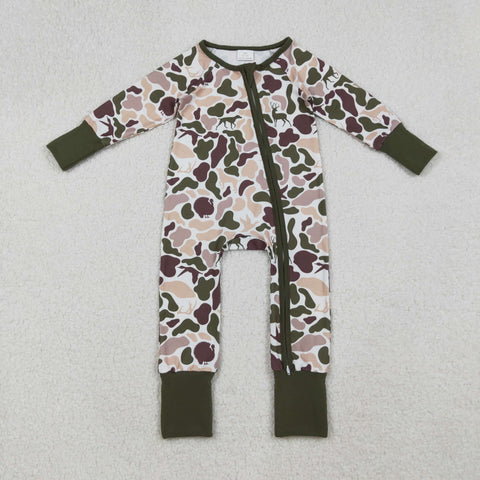 LR2590 Hunting Camo Elk Baby Footie Sleepers