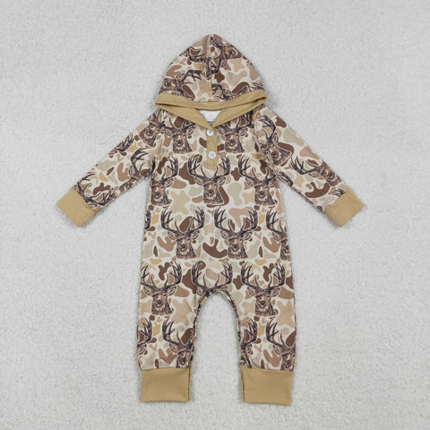LR2593 Elk Camo Hoodie Baby Boys Romper