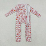 LR2594 Pumpkin Pie Bows Pink Baby Sleepers