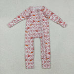 LR2594 Pumpkin Pie Bows Pink Baby Sleepers