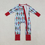 LR2599 Christmas Soldier Blue Baby Sleepers