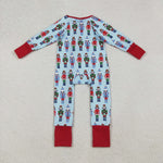 LR2599 Christmas Soldier Blue Baby Sleepers