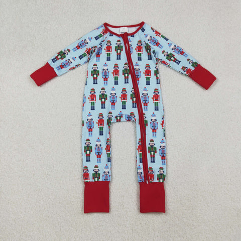 LR2599 Christmas Soldier Blue Baby Sleepers