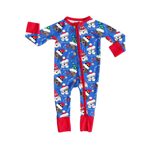 Preorder 09.25 LR2600 Christmas Dog Blue Baby Sleepers
