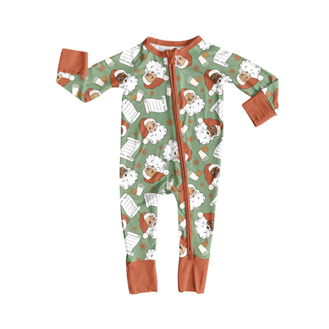 Preorder 09.25 LR2601 Christmas Santa Milk Cookie Baby Sleepers