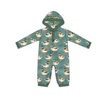 Preorder MOQ 5 Pcs LR2618 baby girls duck green romper
