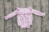 Preorder Samples LR2624 Flower Floral Purple Baby Bubble Romper