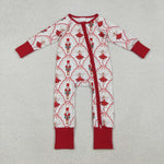 LR2633 Christmas Ballet Soldier Red Baby Footie Sleepers Romper