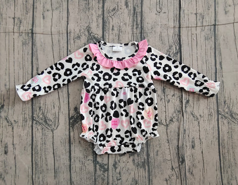 Preorder Samples LR2638 Love You Leopard Pink Baby Bubble Romper