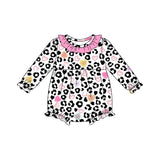 Preorder Samples LR2638 Love You Leopard Pink Baby Bubble Romper