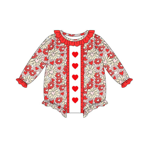 Preorder 10.01 MOQ 5 pcs LR2665 Valentine's Day Love Flower Baby Girls Romper