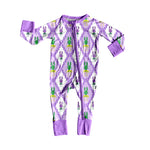 Preorder 10.01 MOQ 5 pcs LR2667 Mardi Gras Crawfish Baby Sleepers Romper