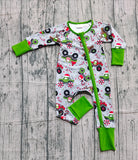 Preorder Samples LR2669 Christmas Truck Green Baby Sleepers Romper
