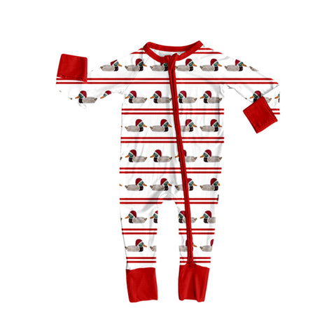 Preorder 10.01 MOQ 5 pcs LR2672 Christmas Mallard Ducks Baby Sleepers Romper