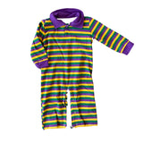 Preorder Samples LR2679 Mardi Gras Stripe Baby Boys Romper