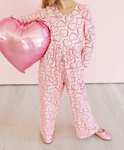 Preorder 10.03 MOQ 5 pcs LR2680 Valentine's Day Love Pie Pink Girl's Jumpsuit
