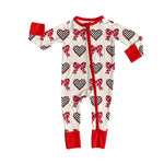 Preorder 10.10 MOQ 5 pcs LR2703 Valentine's Day Love Bows Baby Sleepers Romper