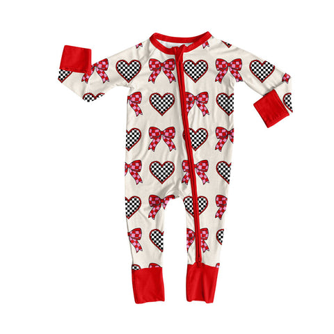 Preorder 10.10 MOQ 5 pcs LR2703 Valentine's Day Love Bows Baby Sleepers Romper