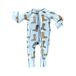 Preorder 10.10 MOQ 5 pcs LR2704 Western Boots Baby Sleepers Romper