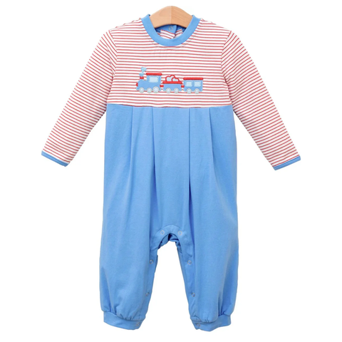 Preorder 10.13 MOQ 5 pcs LR2707 Valentine's Day Train Love Baby Boys Romper