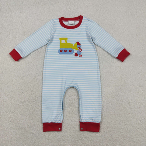 LR2708 Embroidery Valentine's Day Truck Love Baby Boys Romper