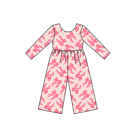 Preorder 10.14 MOQ 5 pcs LR2709 Valentine's Day Bows Love Girl's Jumpsuit