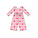Preorder 10.14 MOQ 5 pcs LR2710 Valentine's Day Bows Love Girl's Jumpsuit