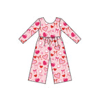 Preorder 10.14 MOQ 5 pcs LR2712 Valentine's Day Love Bows Girl's Jumpsuit