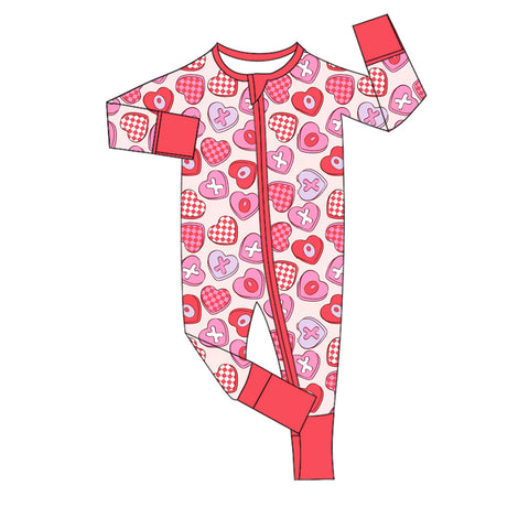 Preorder 10.14 MOQ 5 pcs LR2715 Valentine's Day Love XOXO Baby Sleepers Romper