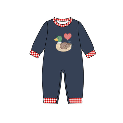 Preorder 10.14 MOQ 5 pcs LR2720 Mallard Ducks Love Baby Boys Romper