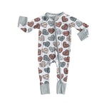 Preorder 10.14 MOQ 5 pcs LR2722 Valentine's Day XOXO Baby Sleepers Romper