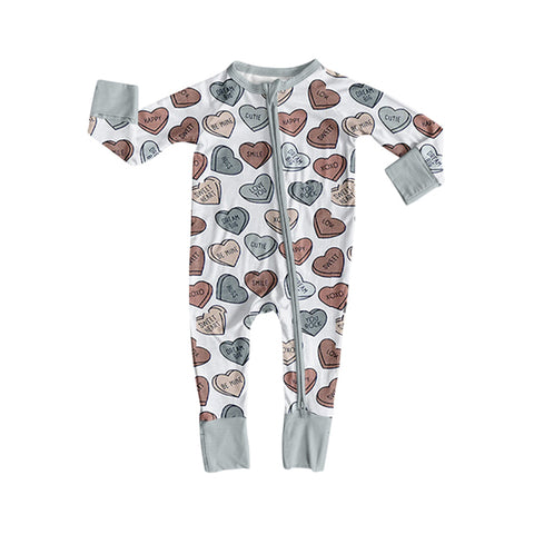 Preorder 10.14 MOQ 5 pcs LR2722 Valentine's Day XOXO Baby Sleepers Romper