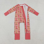 LR2733 Western Boots Cowgirls Baby Zipper Romper Footie Sleepers